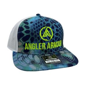 Angler Armour 5-Panel Fishing Cap - Pontus Camo/ White