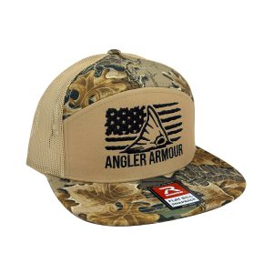 Angler Armour American Flag Redfish RealTree Print 7-Panel Hat - Image 2