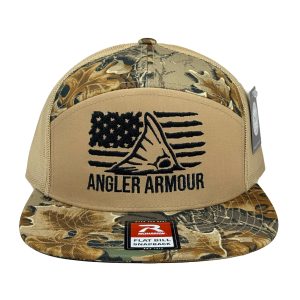 Angler Armour American Flag Redfish RealTree Print 7-Panel Hat
